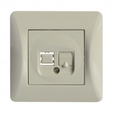 Πρίζα Τηλεφώνου RJ11 Μονή Μπεζ Lineme H-Series 50-00115-30